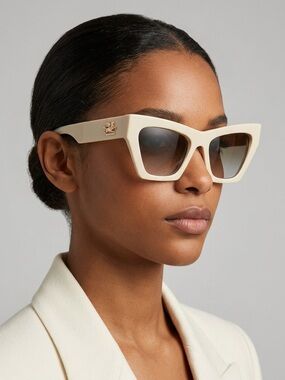 Etro ETRO0050/S 0SZJQR Cream Cat Eye Sunglasses with Gradient Lenses Authentic